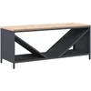 Image de vidaXL - Brandhoutrek - met - houten - blad - 100,5x35,5x40 - cm - antracietkleurig