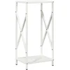 Image de vidaXL - Brandhoutrek - 34x25x70 - cm - koudgewalst - staal - wit