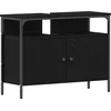 Image de vidaXL - Wastafel - kabinet - voor - de - badkamer - Zwart - eiken - 80 - x - 30 - x - 60 - cm