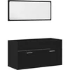 Image de vidaXL - Badkamermeubel - Set - met - opslag - 2 - pcs - Zwart - Eiken - Bewerkt - hout