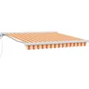 Image de vidaXL - Uitschuifbare - luifel - Geel - en - Oranje - 300 - x - 250 - cm - Stof - en - Metaal