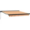 Image de vidaXL - Uitschuifbare - luifel - Geel - en - Oranje - 300 - x - 250 - x - 165 - cm