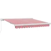 Image de vidaXL - Uitschuifbare - luifel - Rood - en - Wit - 300 - x - 250 - cm
