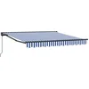 Image de vidaXL - Zonnescherm - Frame - Blauw - en - Wit - 350 - x - 250 - cm