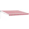 Image de vidaXL - Inklapbare - Luifel - Rood - en - Wit - 350 - x - 250 - cm
