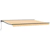 Image de vidaXL - Zonnescherm - Frame - Geel - en - Wit - 450 - × - 300 - cm