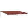 Image de vidaXL - Uitschuifbare - luifel - Oranje - en - bruin - 450 - × - 300 - cm