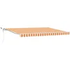 Image de vidaXL - Uitschuifbare - luifel - Geel - en - Oranje - 450 - × - 350 - cm - Polyester
