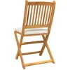 Image de vidaXL - Vouwstoel - met - kussen - 2 - pcs - Bruin - Massief - acaciahout