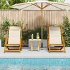 Image de vidaXL - Zonstoel - met - kussen - 2 - pcs - Bruin - Massief - Acacia - Hout