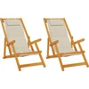 Image de vidaXL - Zonstoel - 2 - pcs - Bruin - 61.5 - x - 123 - x - 82cm - Massief - acaciahout