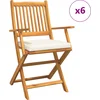 Image de vidaXL - Vouwstoel - 6 - pcs - Wit - 49 - x - 57,5 - x - 92cm - Massief - acaciahout