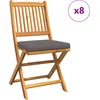 Image de vidaXL - Vouwstoel - 8 - pcs - Grijs - 49 - x - 57,5 - x - 92cm - Massief - acaciahout