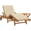 Image de vidaXL - Ligstoel - 2 - pcs - Beige - 40 - x - 40 - x - 40cm - Massief - acaciahout
