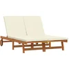 Image de vidaXL - Ligstoel - 2-persoon - Bruin - 63 - x - 199 - x - 85 - cm - Massief - Acacia - Hout