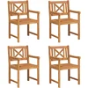 Image de vidaXL - Tuinstoel - 4 - pcs - 56 - x - 56 - x - 90 - cm - Massief - Acacia - Hout