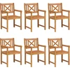 Image de vidaXL - Tuinstoelen - 6 - pcs - Naturel - Massief - Acacia - Hout