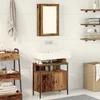 Image de vidaXL - Badkamermeubel - Set - met - plank - 2 - pcs - Bruin - Bewerkt - hout