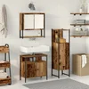 Image de vidaXL - Badkamermeubel - Set - met - plank - 3 - pcs - Bruin - Bewerkt - hout