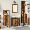Image de vidaXL - Badkamermeubel - Set - met - plank - 4 - pcs - Bruin - Bewerkt - hout