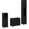 Image de vidaXL - Badkamermeubel - Set - met - lade - 3 - pcs - Zwart - Eiken - 30 - x - 30 - x - 190 - cm