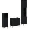 Image de vidaXL - Badkamermeubel - Set - met - lade - 3 - pcs - Zwart - Eiken - 30 - x - 30 - x - 190 - cm