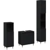 Image de vidaXL - Badkamermeubel - Set - 3 - pcs - Zwart - Eiken - 30 - x - 30 - x - 190 - cm