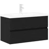 Image de vidaXL - Wastafel - kabinet - voor - de - badkamer - Zwart - Eiken - 80 - x - 39 - x - 62 - cm