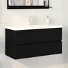 Image de vidaXL - Wastafel - kabinet - voor - de - badkamer - Zwart - Eiken - 90 - x - 39 - x - 62 - cm