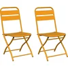 Image de vidaXL - Tuinstoel - Die - Opgevouwen - Kan - Worden - 2 - pcs - Mosterdgeel