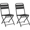 Image de vidaXL - Tuinstoel - Die - Opgevouwen - Kan - Worden - 2 - pcs - Antraciet