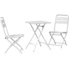 Image de vidaXL - Bistroset - 3 - pcs - Wit - Staal