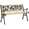 Image de vidaXL - Tuinbank - met - kussen - Bruin - 116 - x - 54 - x - 73 - cm - Hout