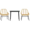 Image de vidaXL - 3-delige - Tuinset - poly - rattan - glas - bruin