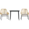 Image de vidaXL - 3-delige - Tuinset - met - kussens - poly - rattan - glas - bruin