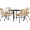 Image de vidaXL - 5-delige - Tuinset - met - kussens - poly - rattan - glas - bruin