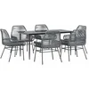 Image de vidaXL - 7-delige - Tuinset - met - kussens - poly - rattan - glas - grijs