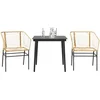 Image de vidaXL - 3-delige - Tuinset - poly - rattan - glas - bruin