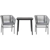 Image de vidaXL - 3-delige - Tuinset - met - kussens - poly - rattan - glas - grijs