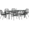 Image de vidaXL - 7-delige - Tuinset - poly - rattan - glas - zwart