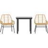 Image de vidaXL - 3-delige - Tuinset - poly - rattan - glas - bruin
