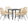 Image de vidaXL - 5-delige - Tuinset - met - kussens - poly - rattan - glas - bruin