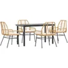 Image de vidaXL - 5-delige - Tuinset - met - kussens - poly - rattan - glas - bruin