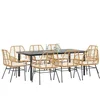 Image de vidaXL - 9-delige - Tuinset - met - kussens - poly - rattan - glas - bruin