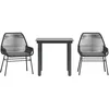 Image de vidaXL - 3-delige - Tuinset - met - kussens - poly - rattan - glas - zwart