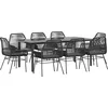 Image de vidaXL - 9-delige - Tuinset - met - kussens - poly - rattan - glas - zwart