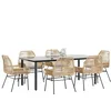Image de vidaXL - 7-delige - Tuinset - met - kussens - poly - rattan - glas - bruin