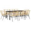 Image de vidaXL - 9-delige - Tuinset - poly - rattan - glas - bruin
