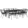 Image de vidaXL - 9-delige - Tuinset - met - kussens - poly - rattan - glas - zwart