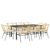 Image de vidaXL - 9-delige - Tuinset - met - kussens - poly - rattan - glas - bruin